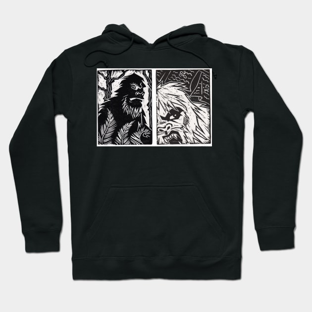 Sasquatch and Yeti in Balance Hoodie by blackhaireddemon